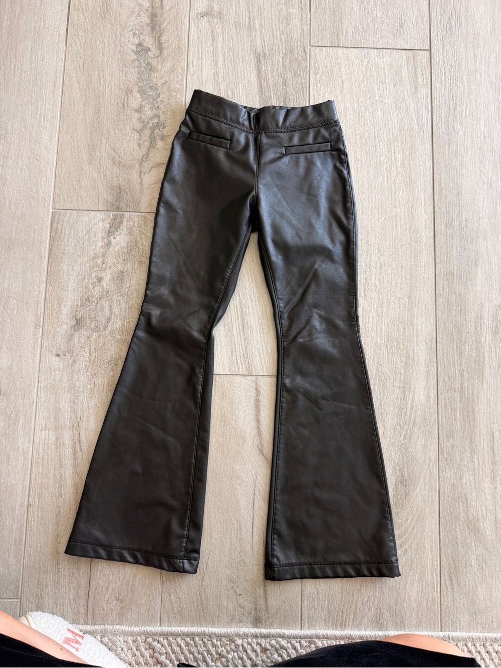 Zara Black Faux Leather Flare Pants